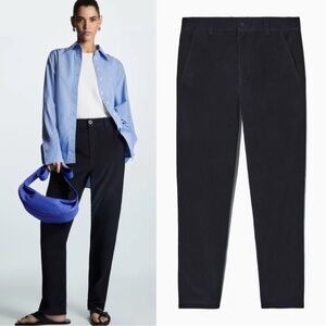 NWT COS Trousers Corduroy Navy Straight Pants Size 6
